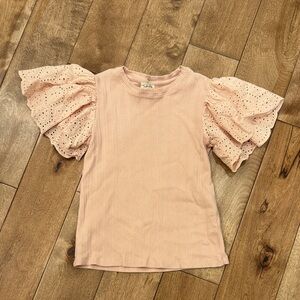 Jessica Simpson girls Blush Ribbed Top size L 12